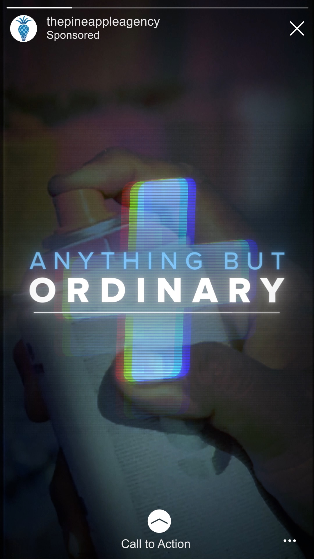 The Pineapple Agency sizzle reel featuring "Anything But Ordinary" text overlay, setup for social media 9x16 aspect ratio.