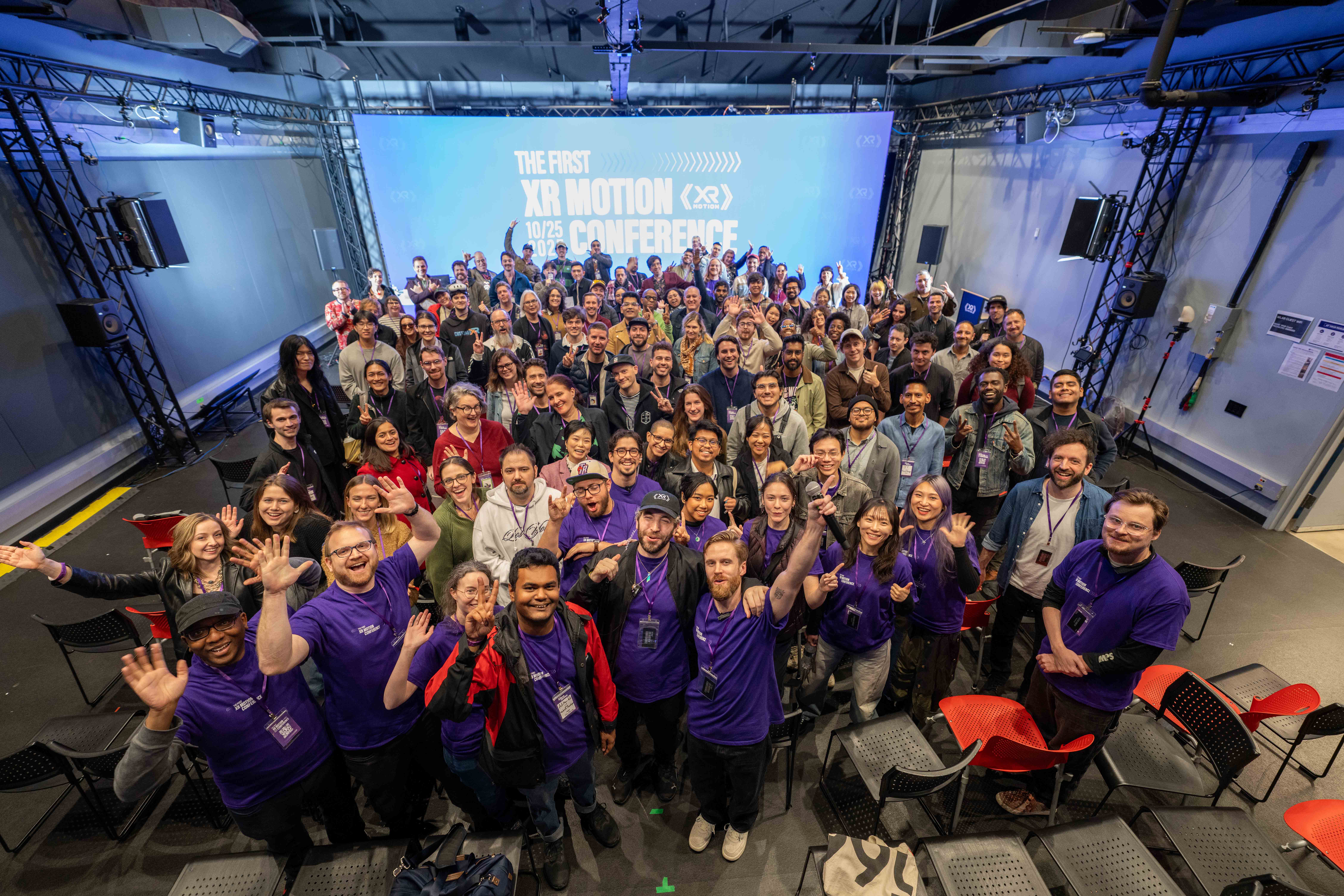 Group photo of XR Motion Conference attendees after the final presentation.