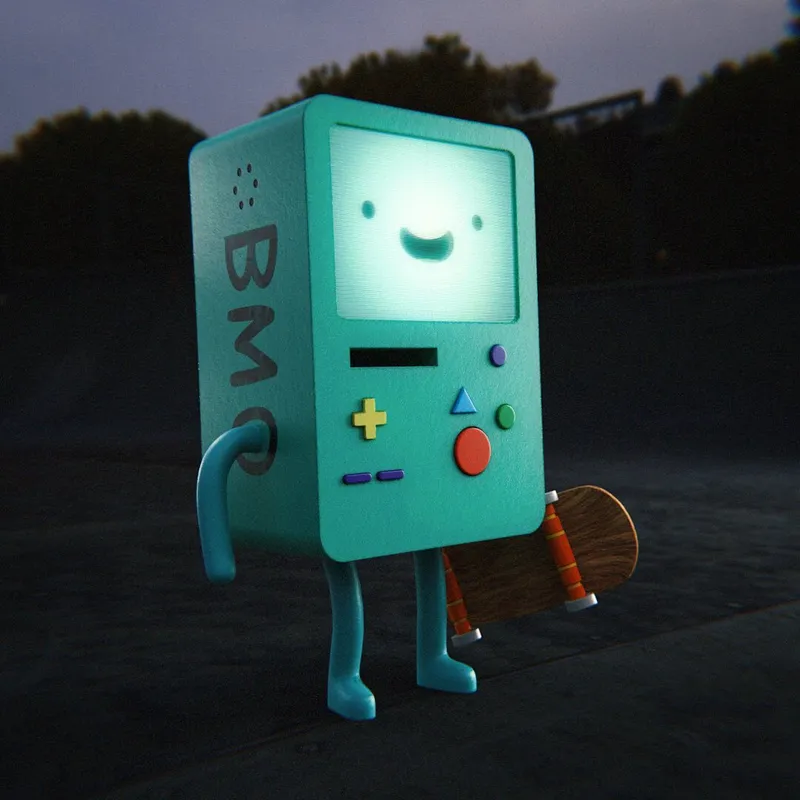 BMO from Adventure Time — modeled, rigged, and rendered in Blender.