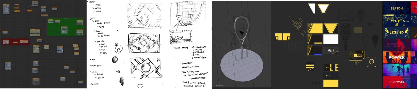 A look at some early sketches, explorations, style frames, and look dev for the SDA Season Tour Trailer.